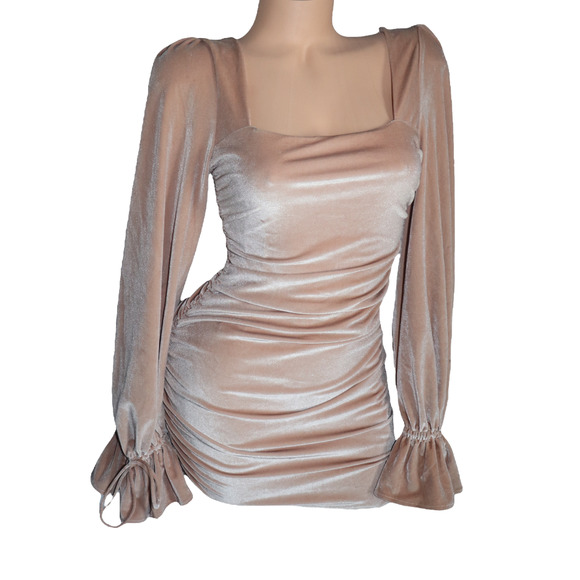 Oh Polly Dresses & Skirts - Oh Polly Moonlight Dreams Velvet Puff Sleeve Mini Dress Size 6 NWT